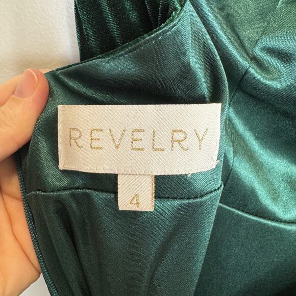 Revelry Tori Velvet Dress in Emerald 4 Halter Neck Open Back Bridesmaid Wedding - Picture 12 of 14